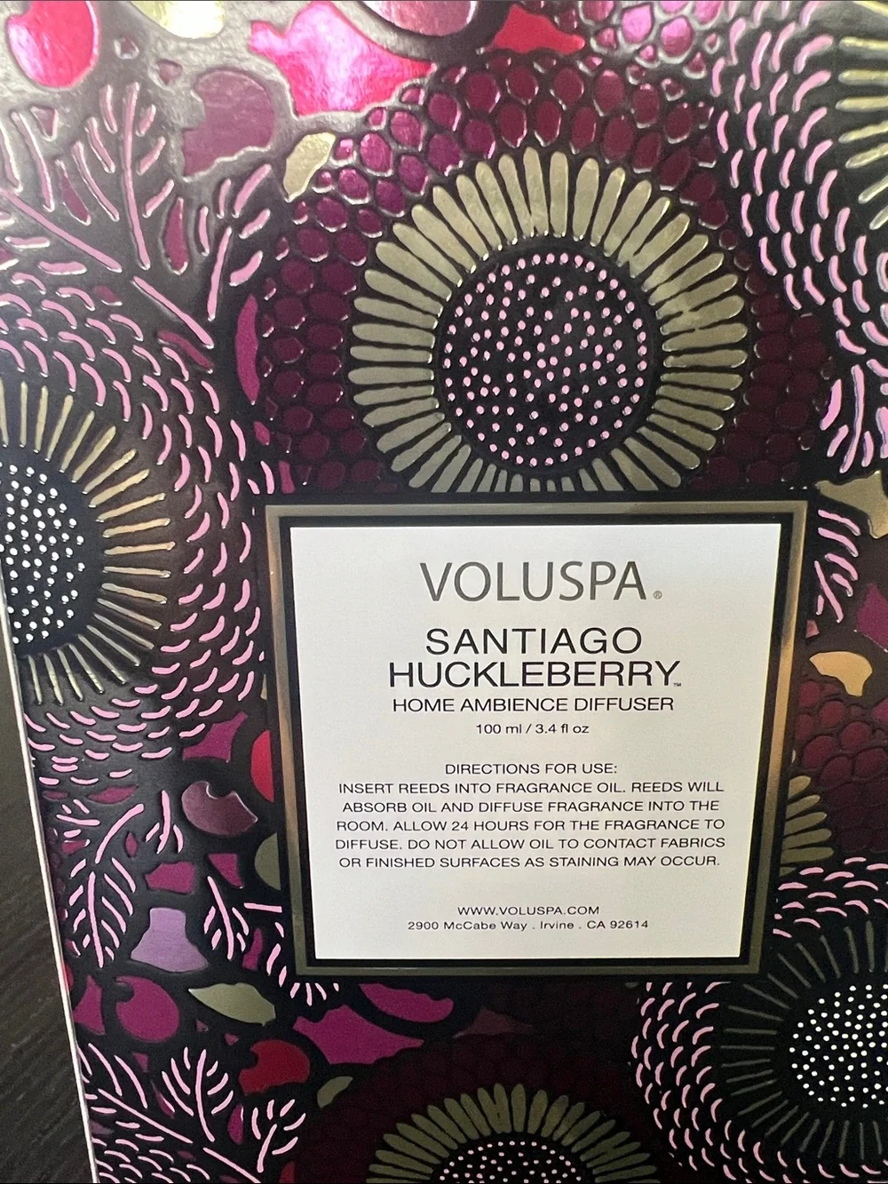 Voluspa Santiago Huckleberry Reed Diffuser - NWT
